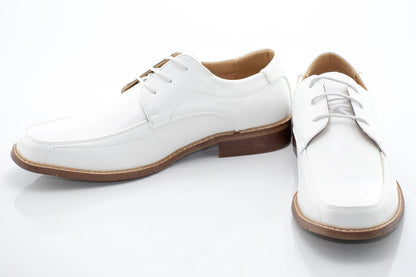 White Lace-Up Derby Dress Shoes