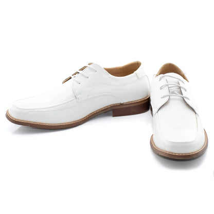 White Lace-Up Derby Dress Shoes