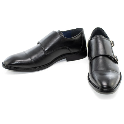 Black Double Monk Strap Dress Shoe
