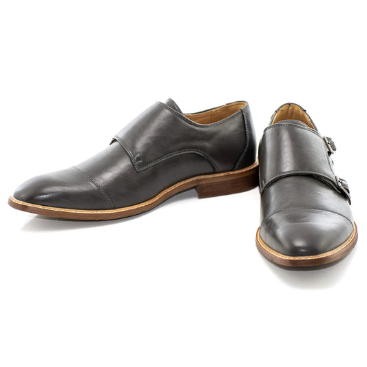 Charcoal Double Monk Strap Dress Shoe