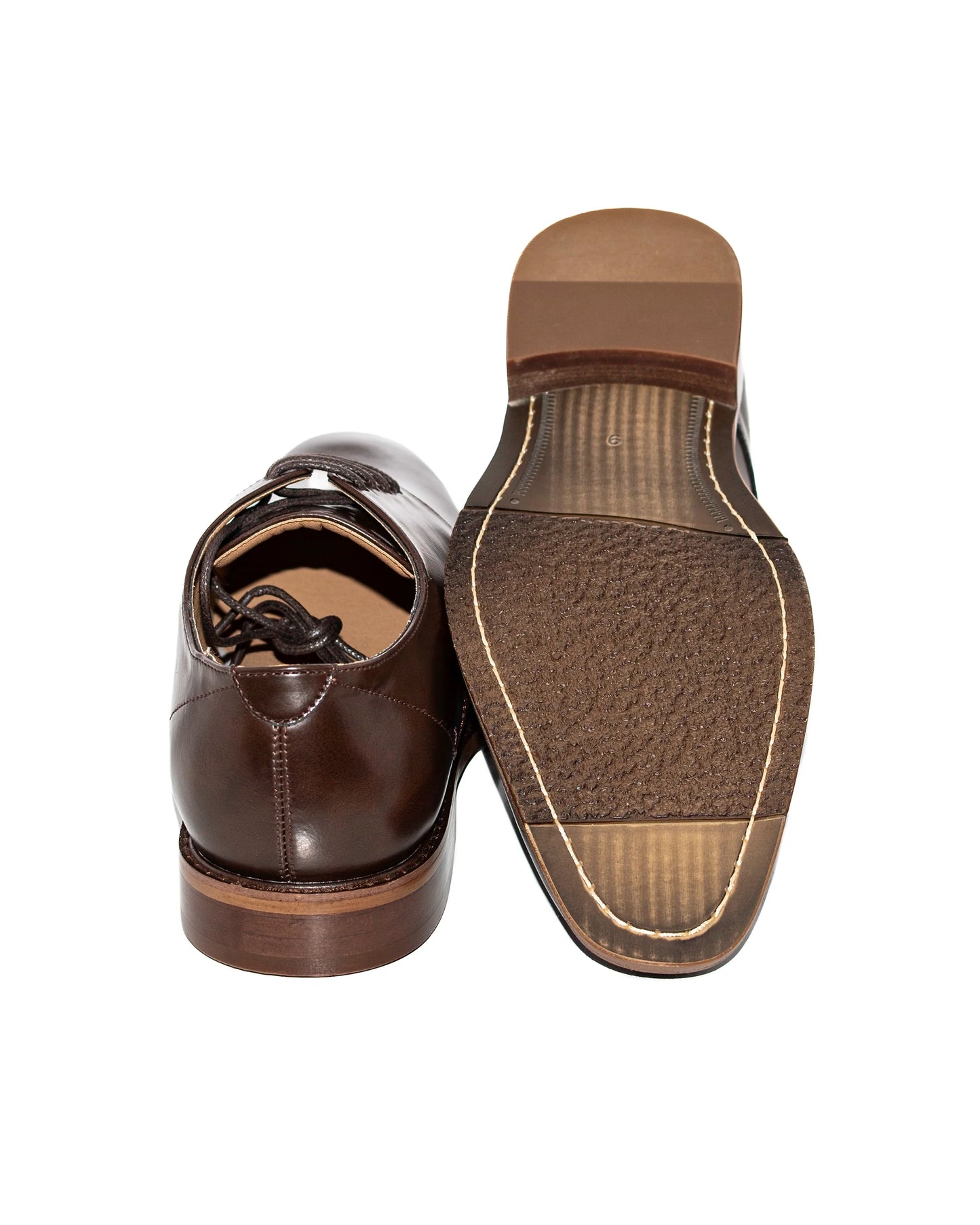 Plain-Toe Lace-Up Derby Dress Shoes