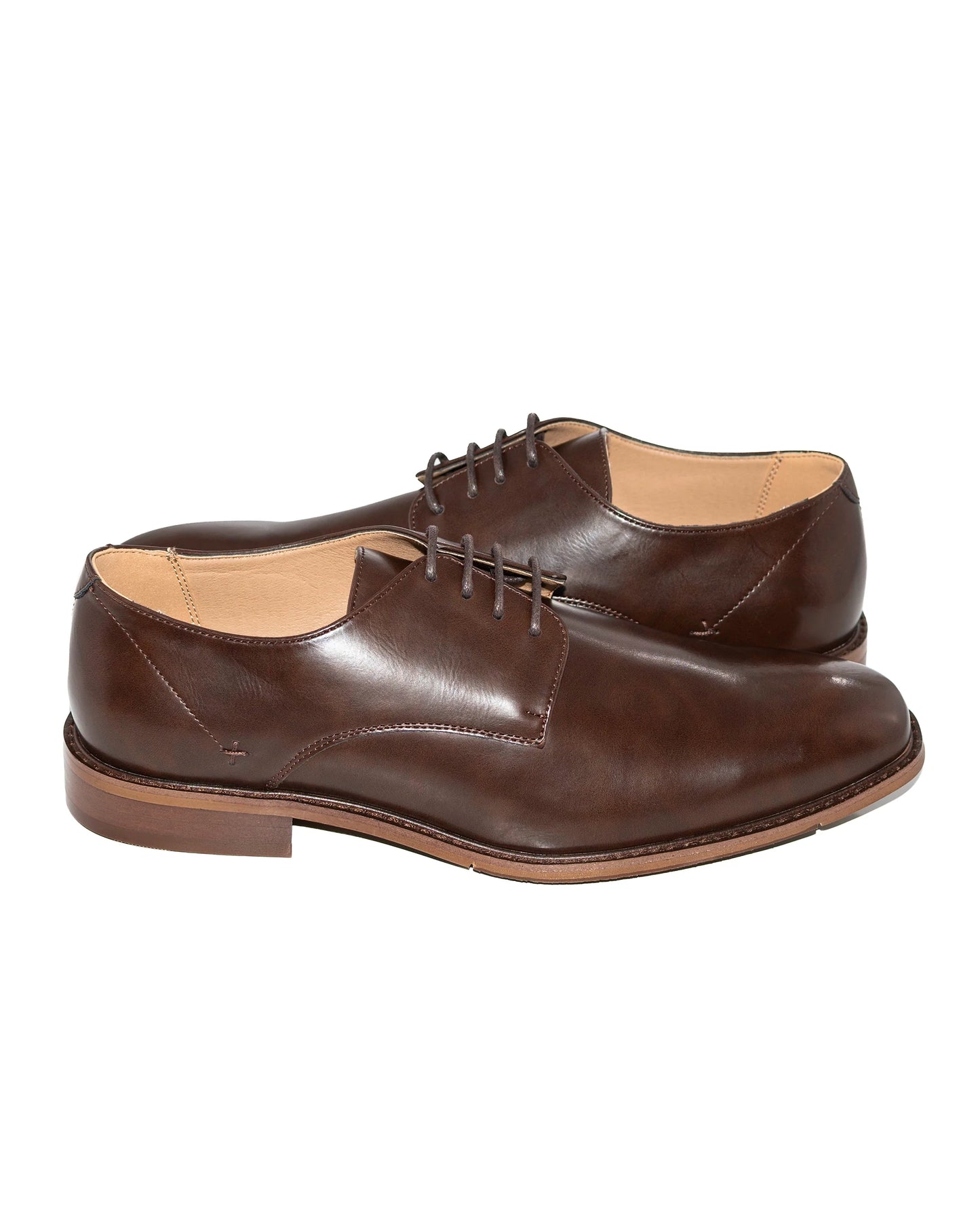 Plain-Toe Lace-Up Derby Dress Shoes