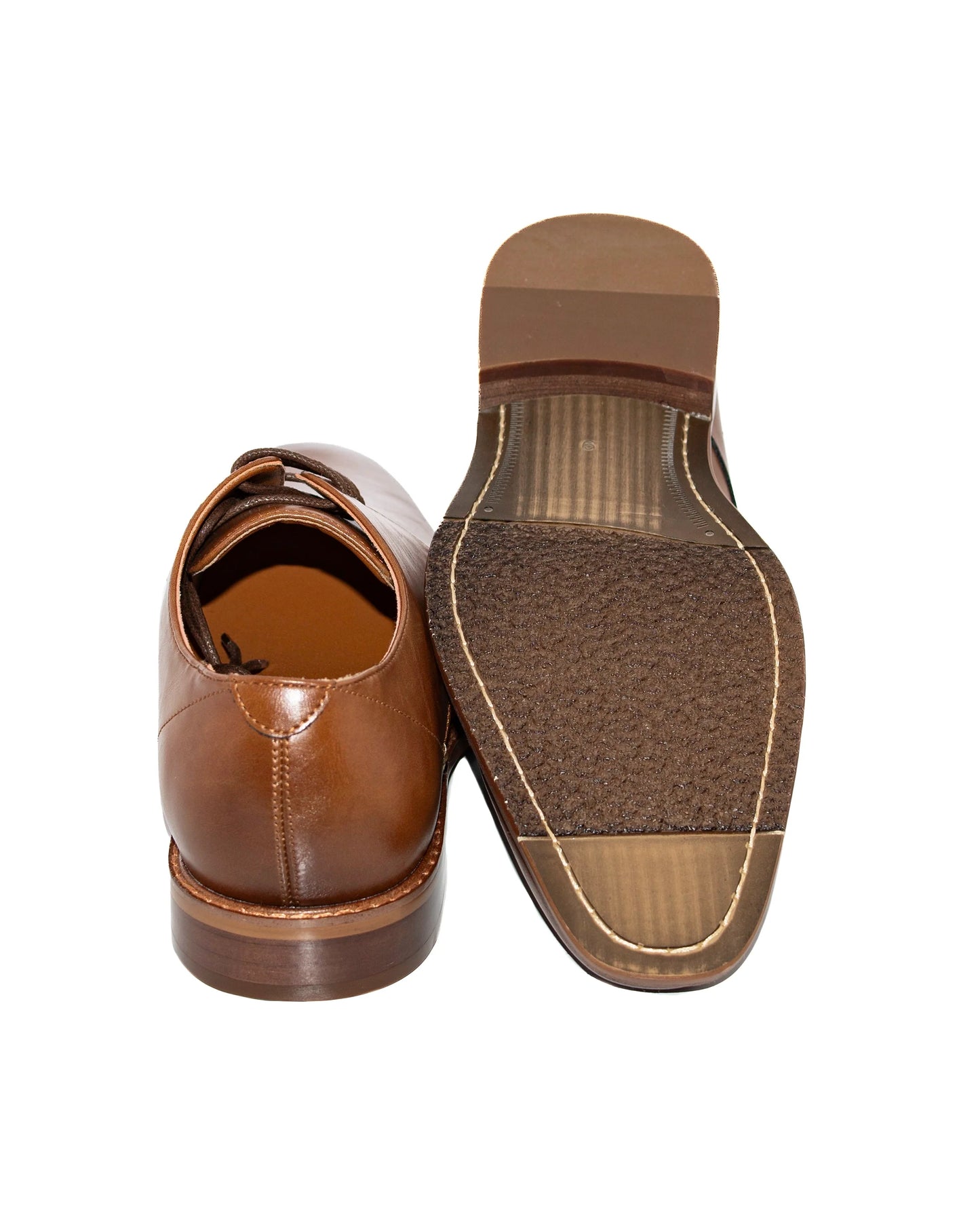 Plain-Toe Lace-Up Derby Dress Shoes