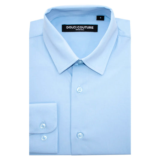Light Blue Stretch Kids Dress Shirt