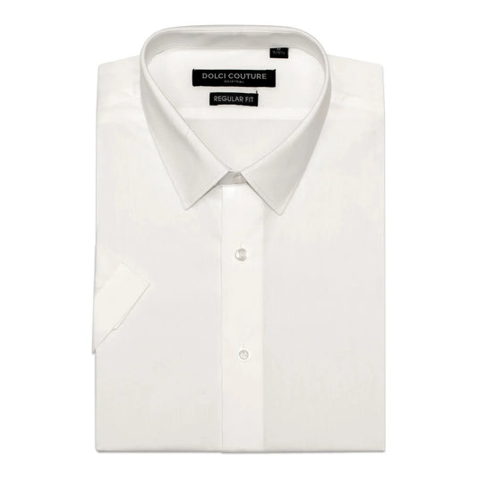 Off-White Stretch Regular-Fit Shortsleeve Dress Shirt