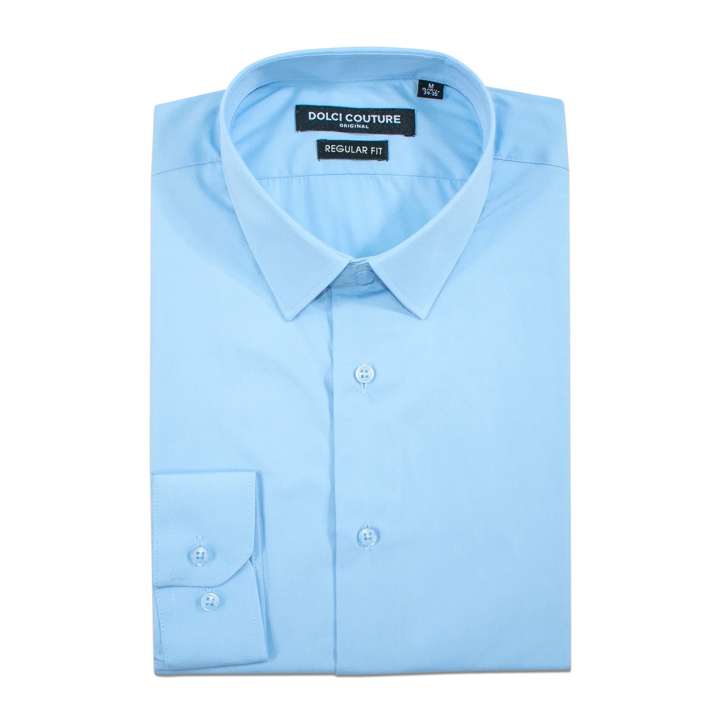 Men's Light Blue Stretch Regular-Fit Dress Shirt