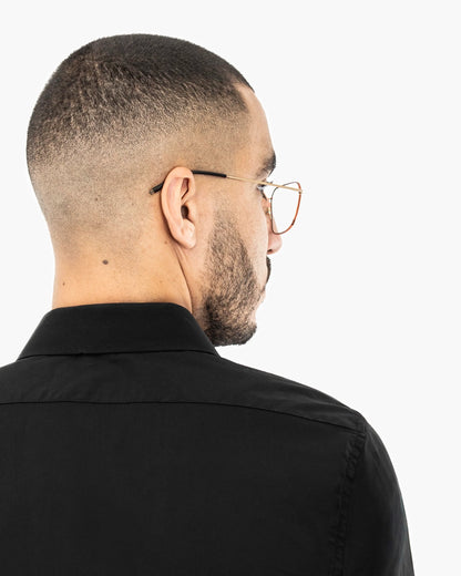 Black Stretch Slim-Fit Dress Shirt