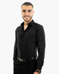 Black Stretch Slim-Fit Dress Shirt