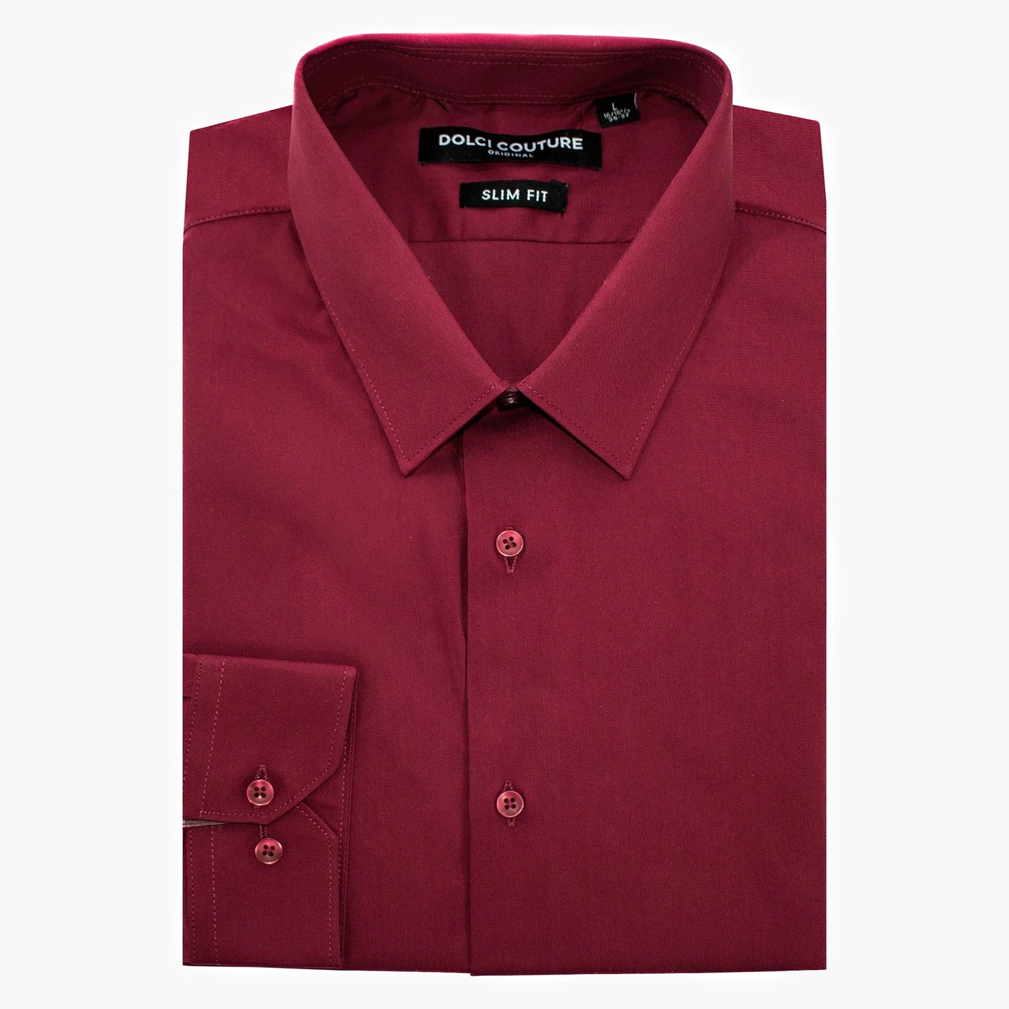 Burgundy Stretch Slim-Fit Dress Shirt