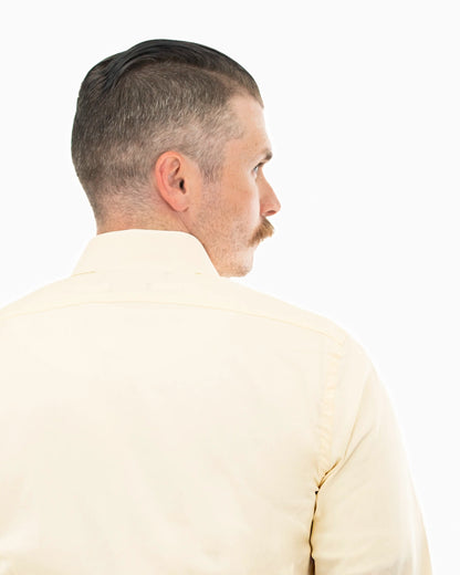 Cream Stretch Slim-Fit Dress Shirt |Back | Dolce Vesta