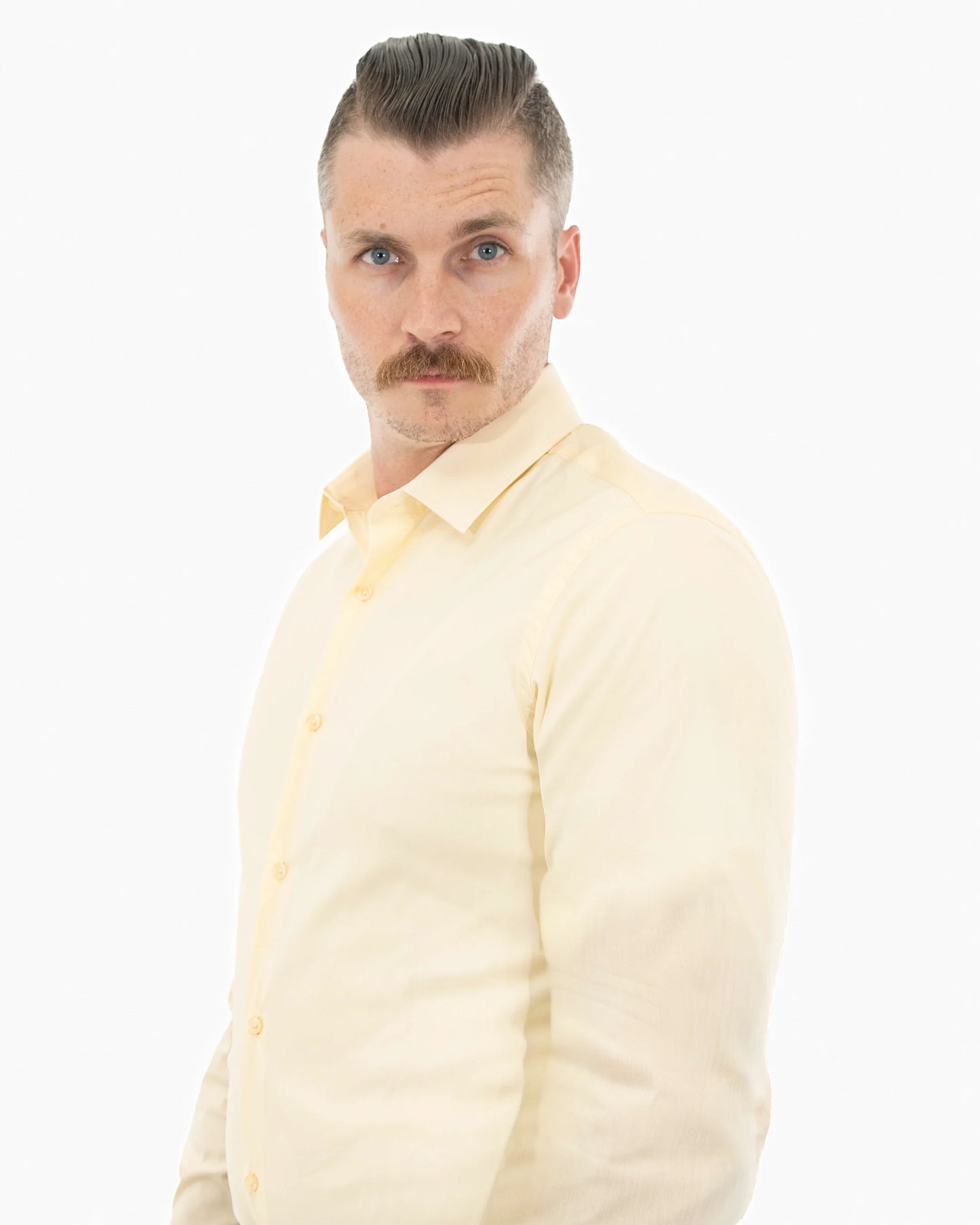 Cream Stretch Slim-Fit Dress Shirt | Collar | Dolce Vesta