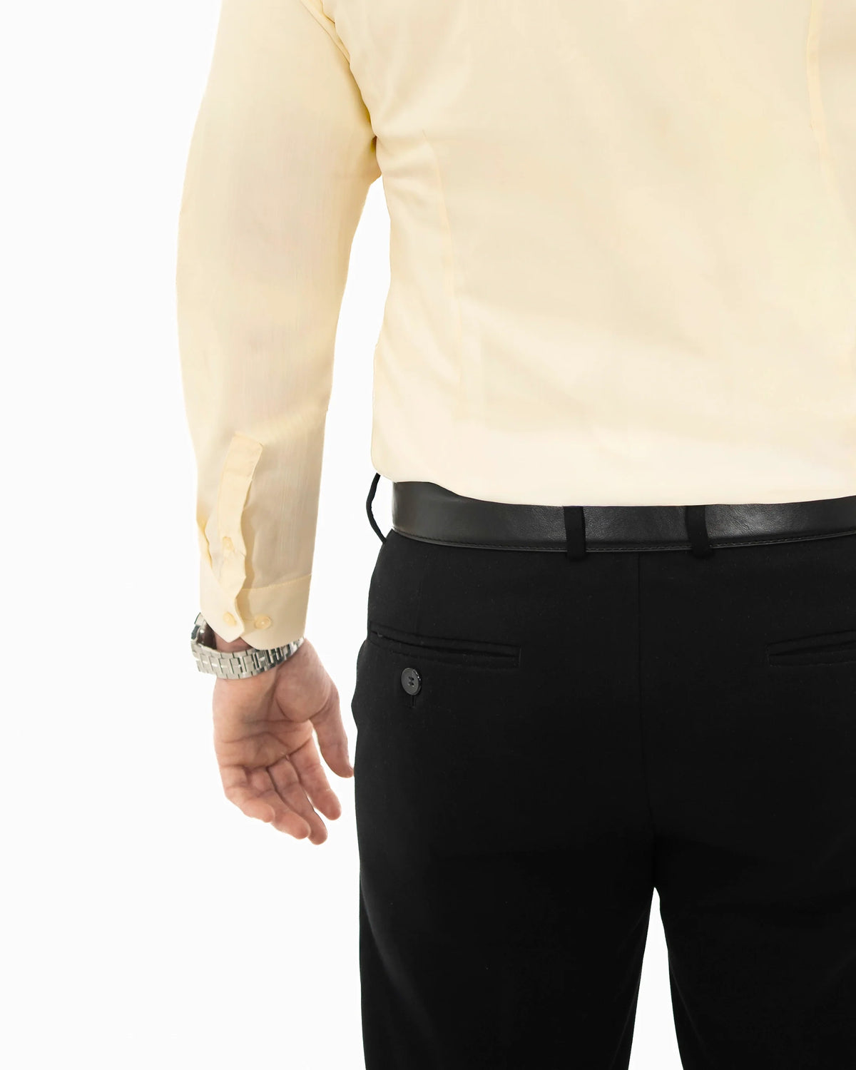 Cream Stretch Slim-Fit Dress Shirt | Sleeve | Dolce Vesta