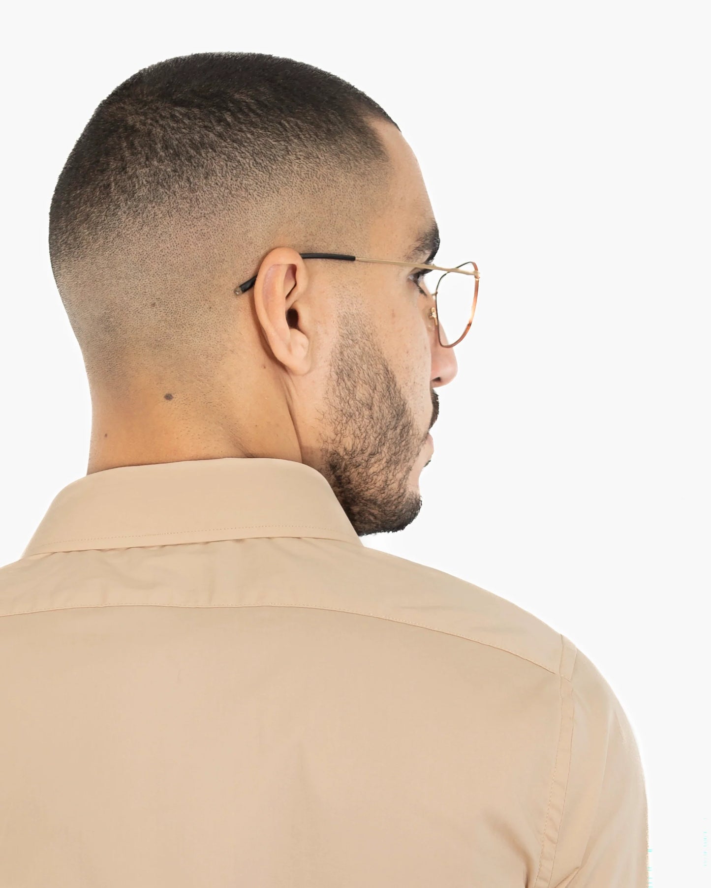 Nude/Tan Stretch Slim-Fit Dress Shirt