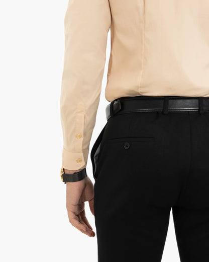 Nude/Tan Stretch Slim-Fit Dress Shirt