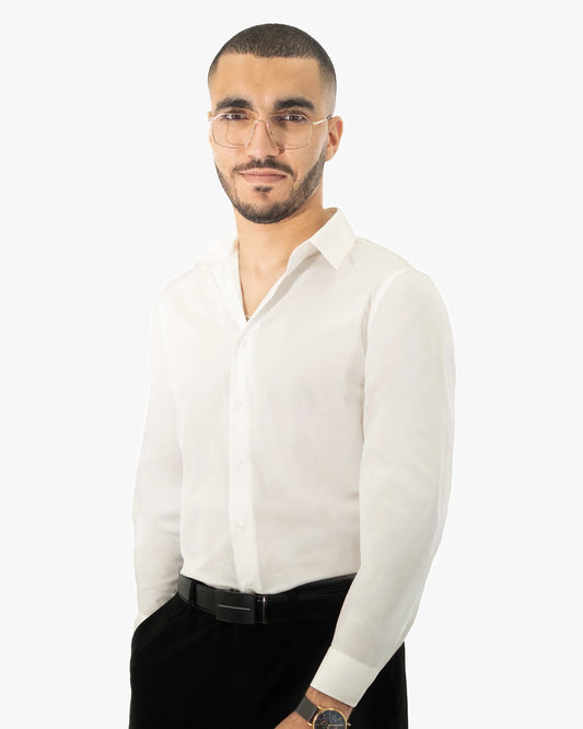 Off-White Stretch Slim-Fit Dress Shirt