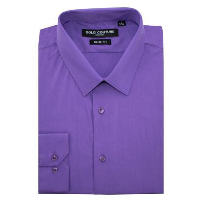 Purple Stretch Slim-Fit Dress Shirt