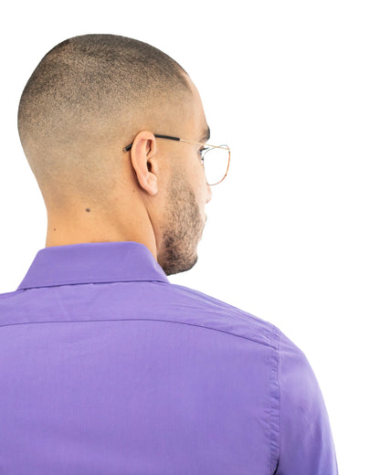 Purple Stretch Slim-Fit Dress Shirt