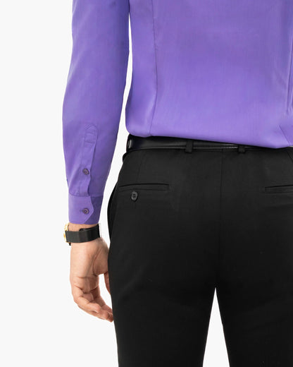 Purple Stretch Slim-Fit Dress Shirt