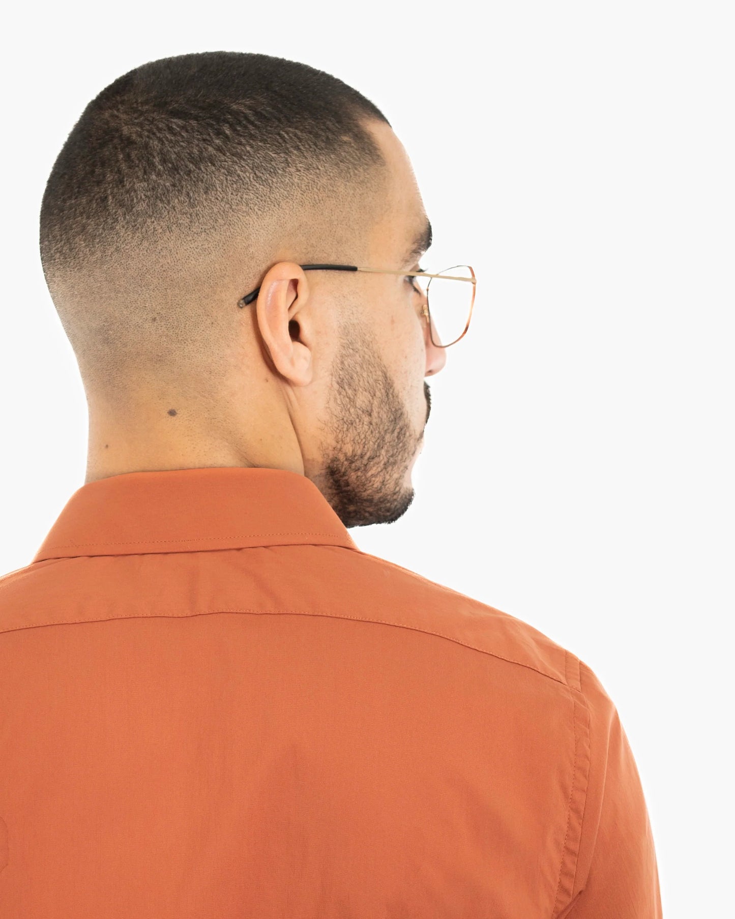 Rust Stretch Slim-Fit Dress Shirt