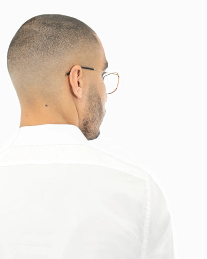 White Stretch Slim-Fit Dress Shirt