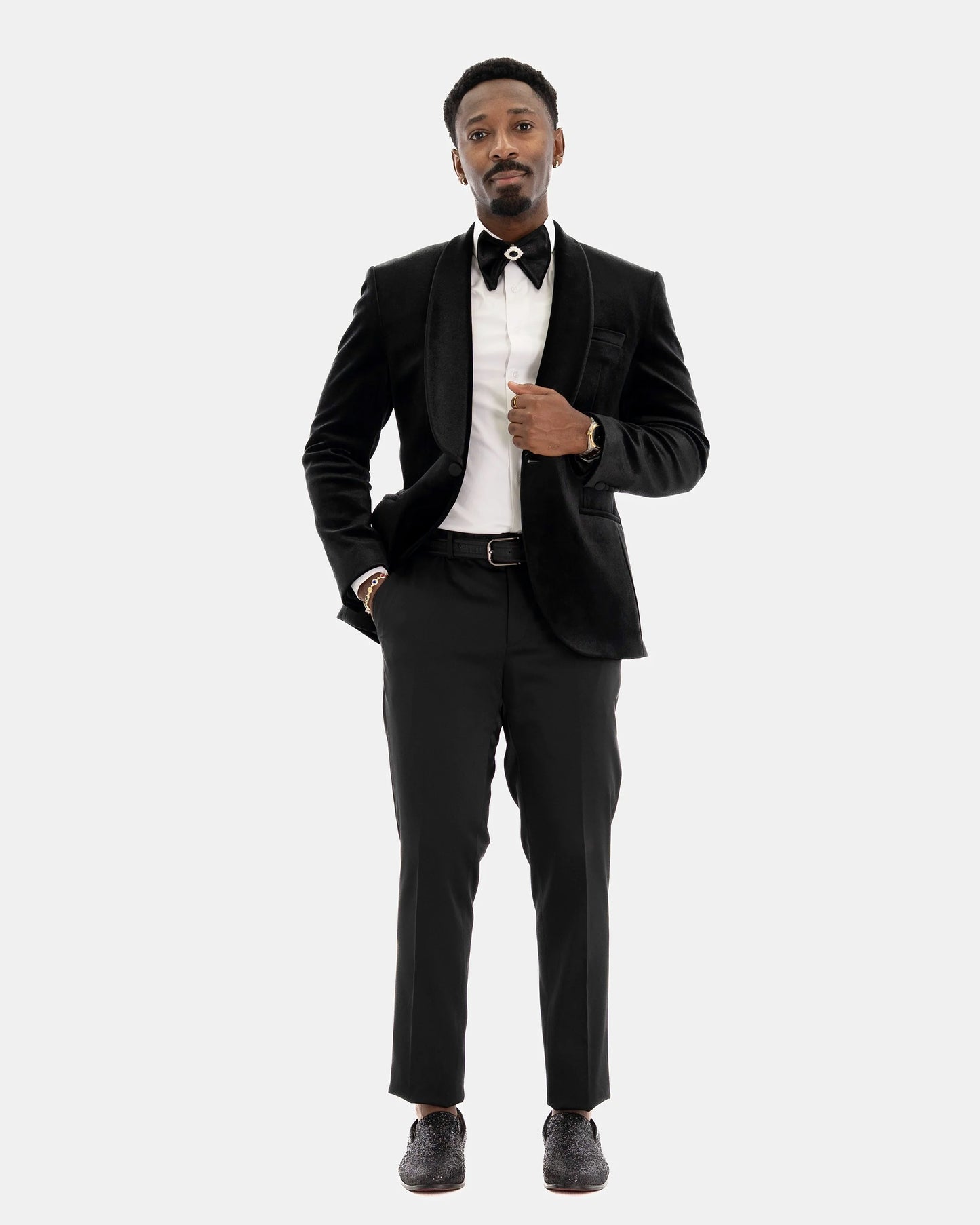 Amari | Velvet 3-Piece Tailored-Fit Tuxedo