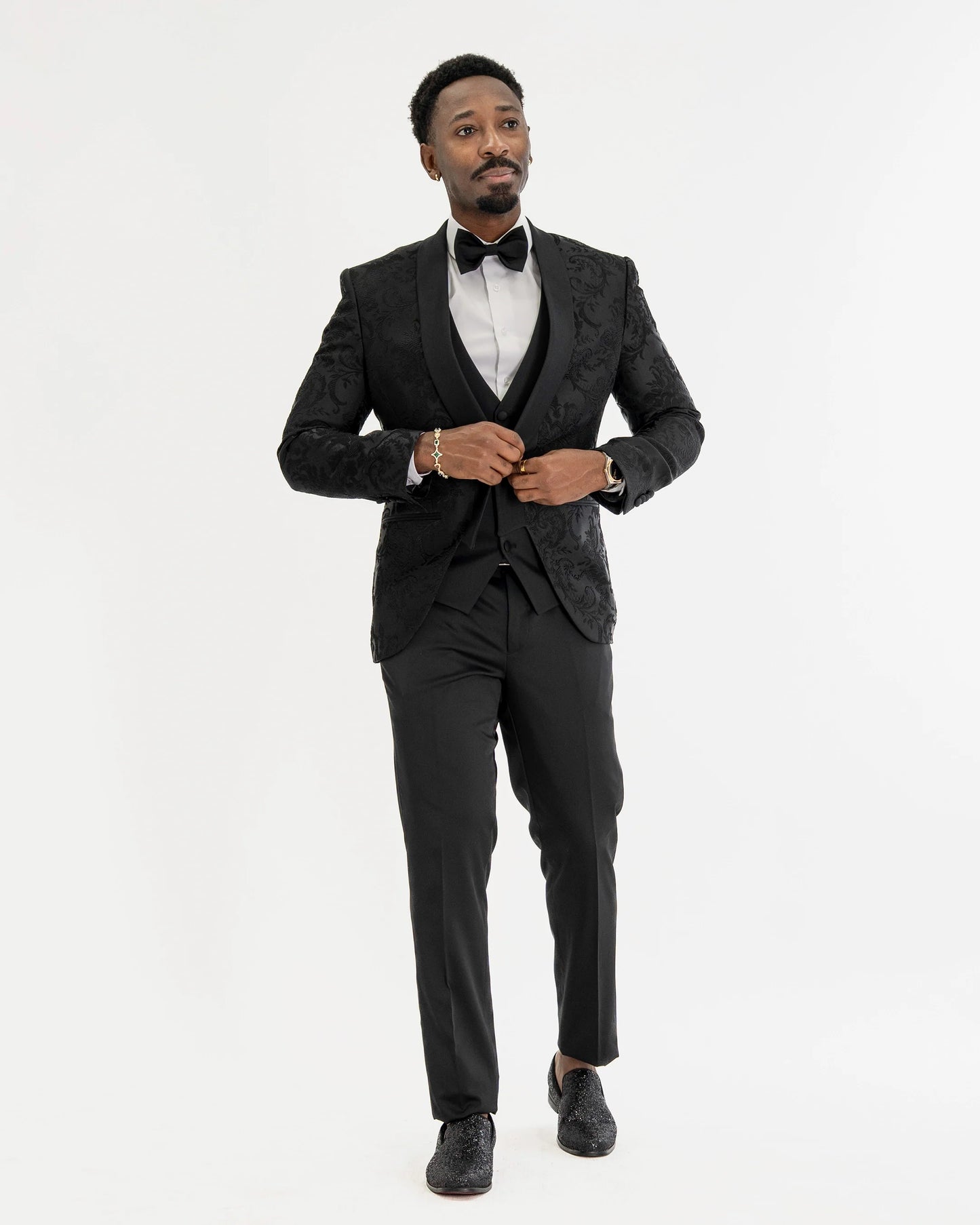 Black Regent 3-Piece Tailored-Fit Tuxedo