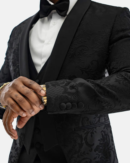 Black Regent 3-Piece Tailored-Fit Tuxedo
