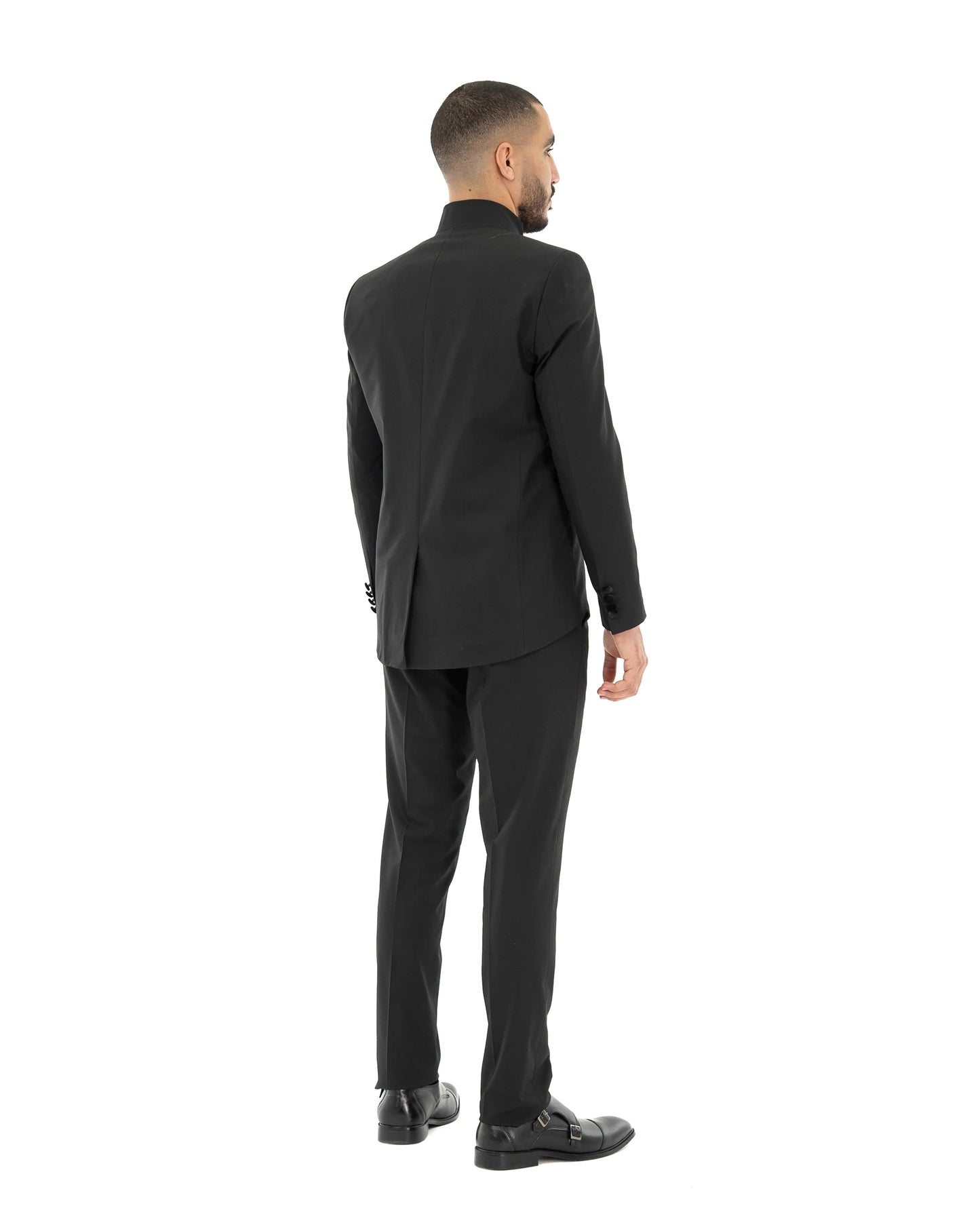 Black Velvet Trim Tailored-Fit Western Tuxedo
