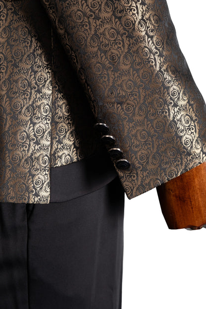 Gold Damask Western 3-Piece Tailored-Fit Tuxedo