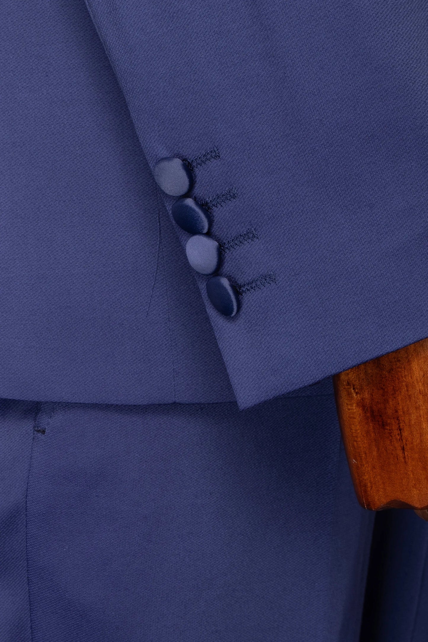 French Blue Satin Shawl 3-Piece Tailored-Fit Tuxedo