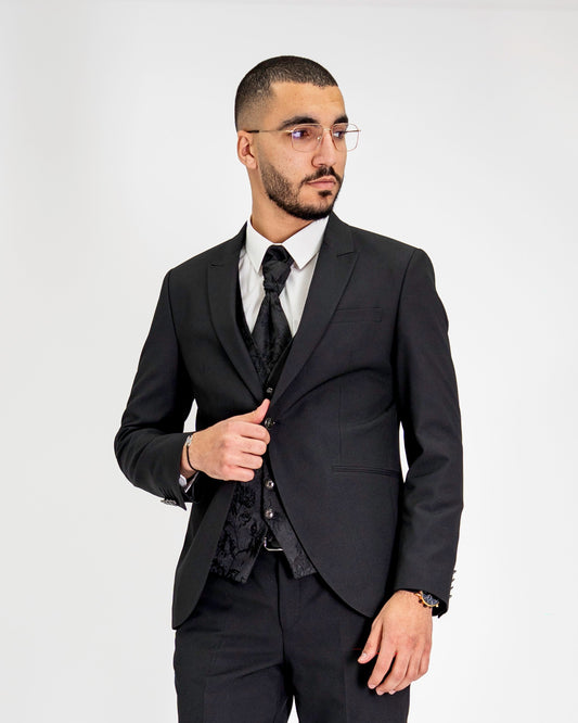 Corded Twill Tailored-Fit Suit with Floral Vest