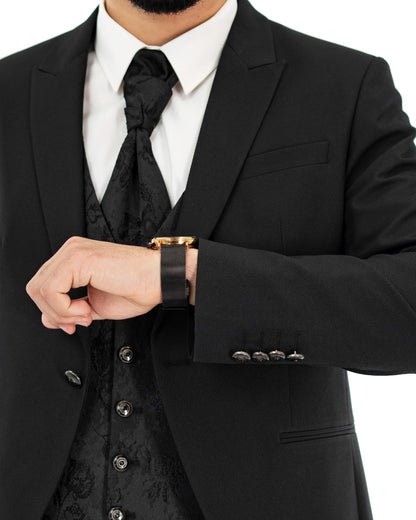 Corded Twill Tailored-Fit Suit with Floral Vest