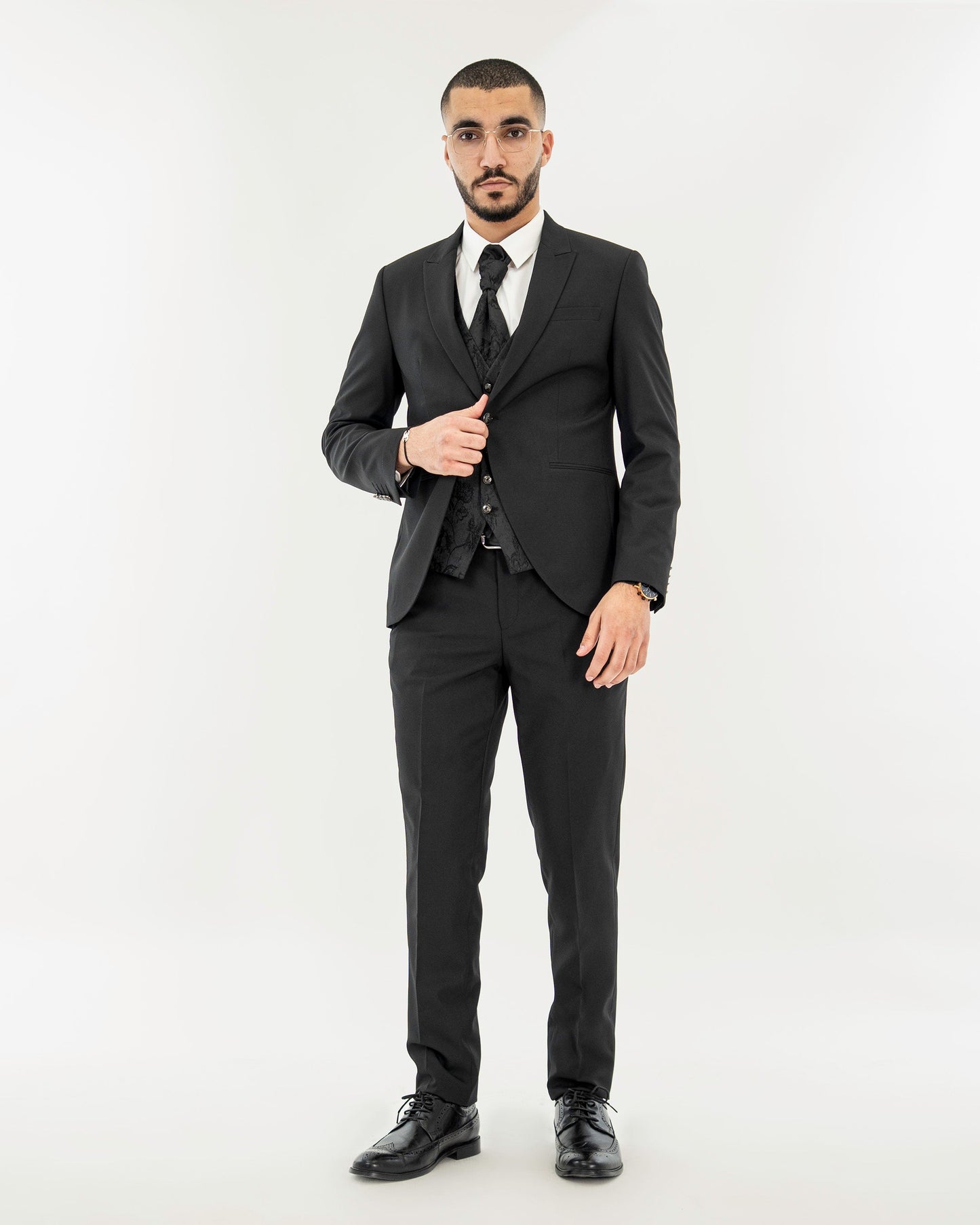 Corded Twill Tailored-Fit Suit with Floral Vest