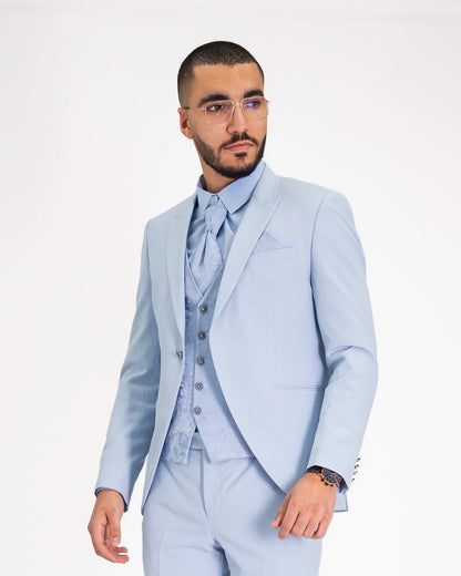 Corded Twill Tailored-Fit Suit with Floral Vest