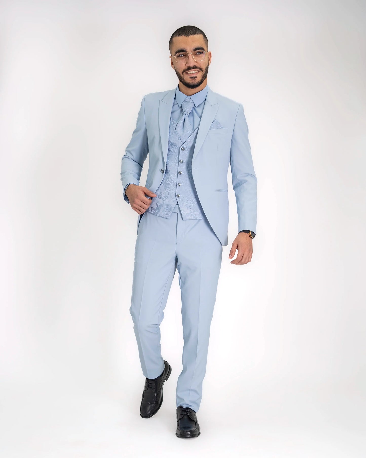 Corded Twill Tailored-Fit Suit with Floral Vest