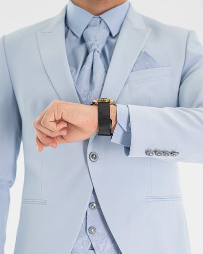 Corded Twill Tailored-Fit Suit with Floral Vest