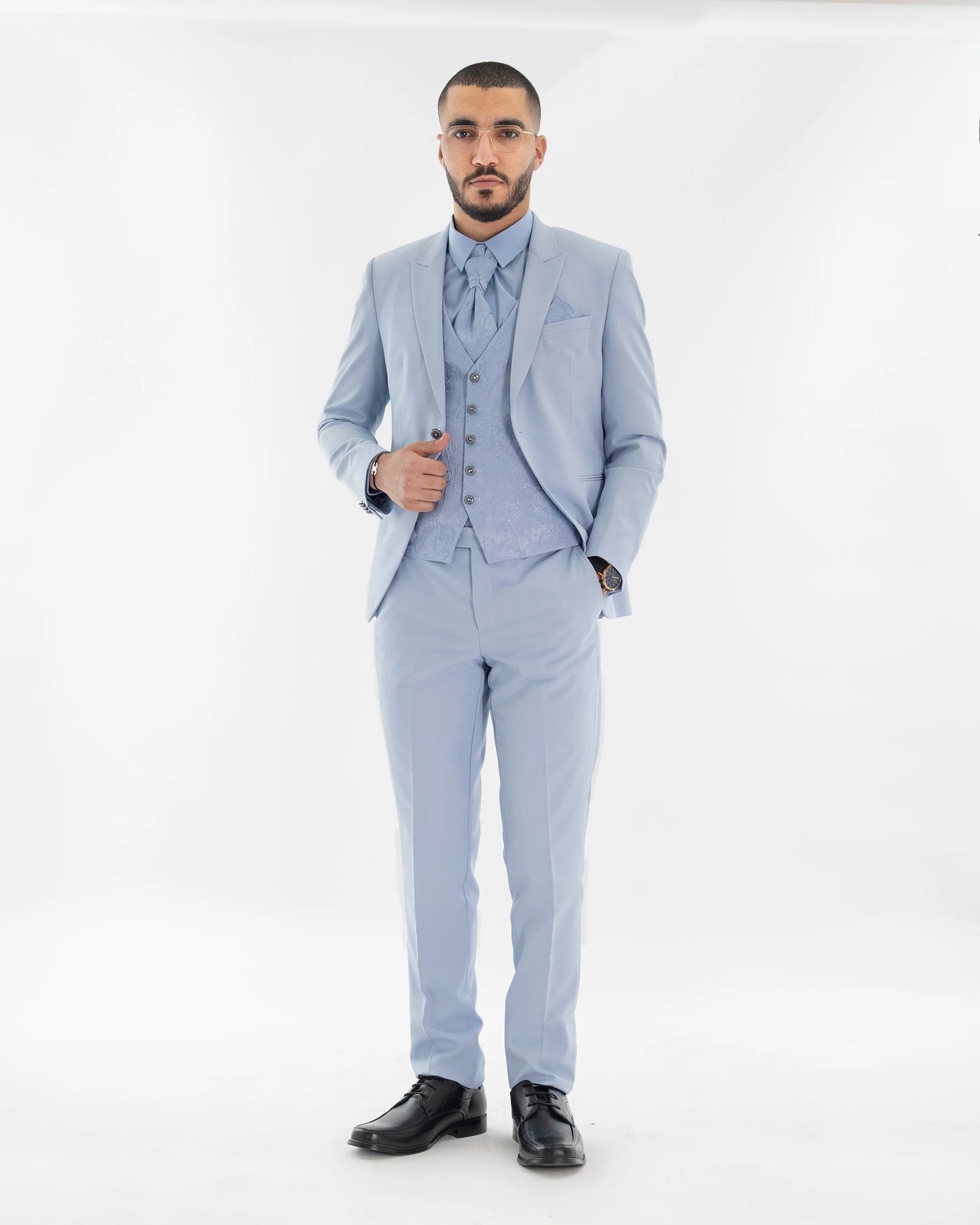 Corded Twill Tailored-Fit Suit with Floral Vest