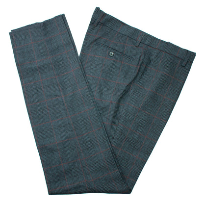 Olive Plaid Double-Breasted 2-Piece Slim-Fit Suit
