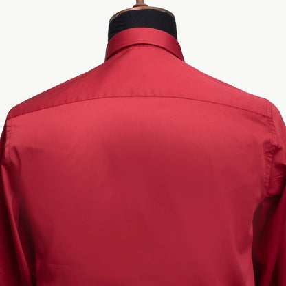 Red Gold Grecian Rhinestone Slim-Fit Fashion Shirt