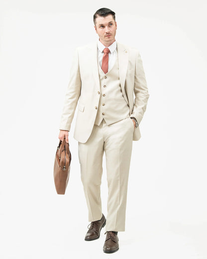 Hugo | Beige 3-Piece Tailored-Fit Suit