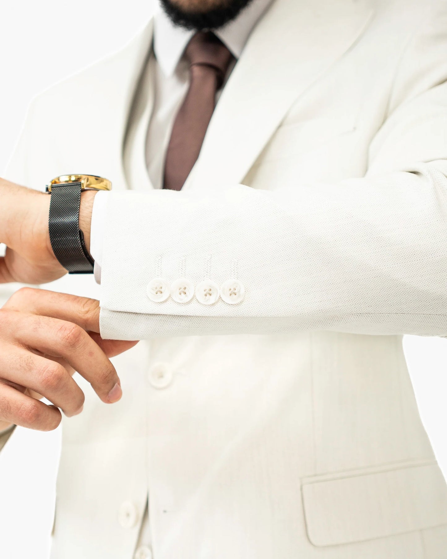 Hugo | Natural 3-Piece Tailored-Fit Suit