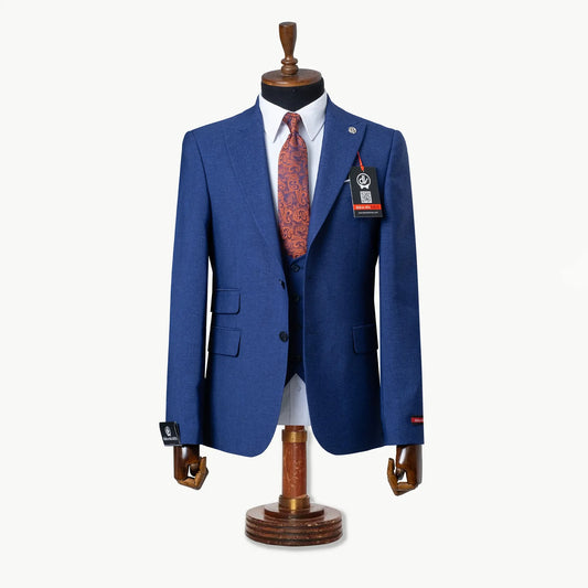 Calvin | Royal Blue 3-Piece Tailored-Fit Suit