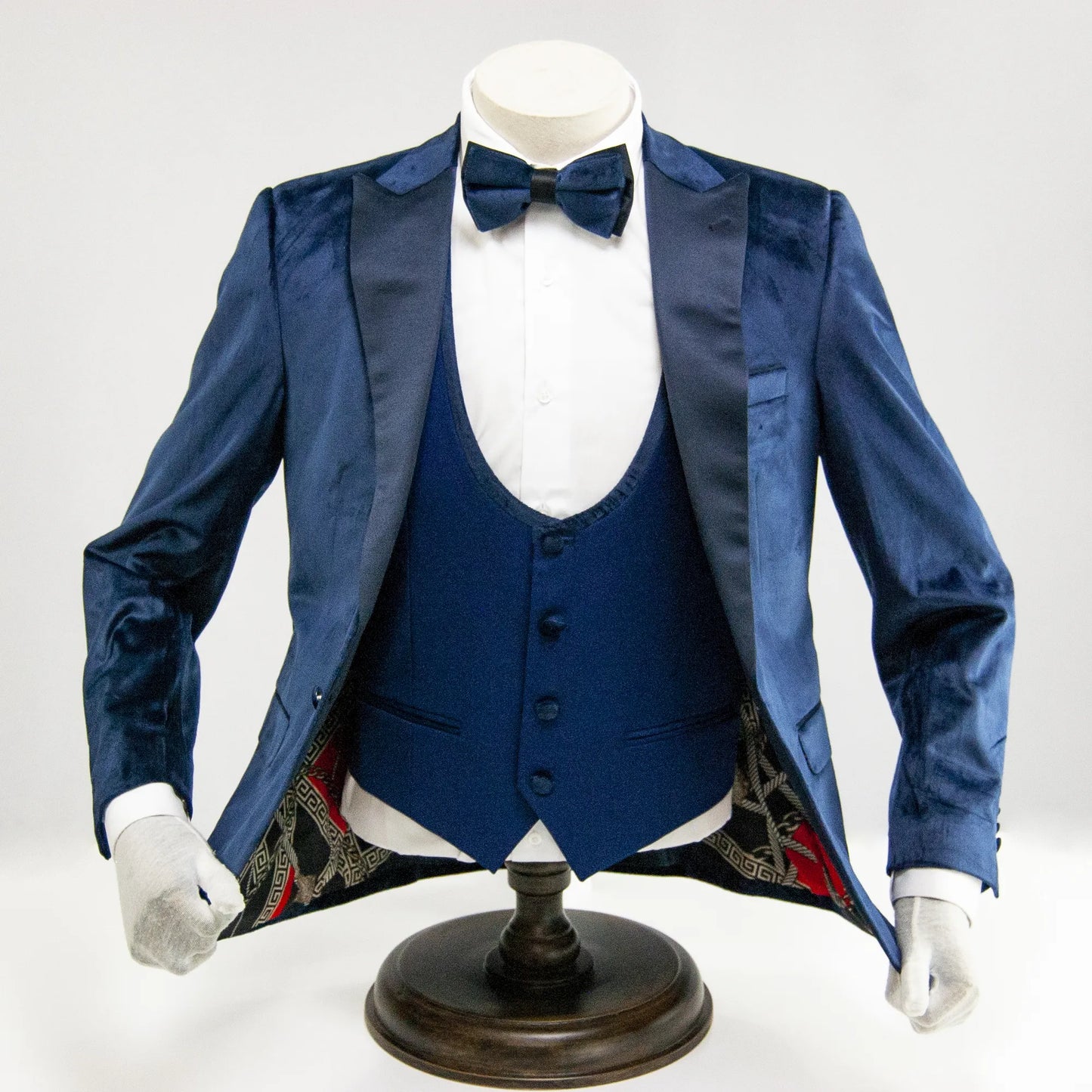 Navy Formal Velvet 3-Piece Slim-Fit Tuxedo