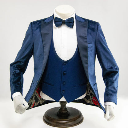 Navy Formal Velvet 3-Piece Slim-Fit Tuxedo