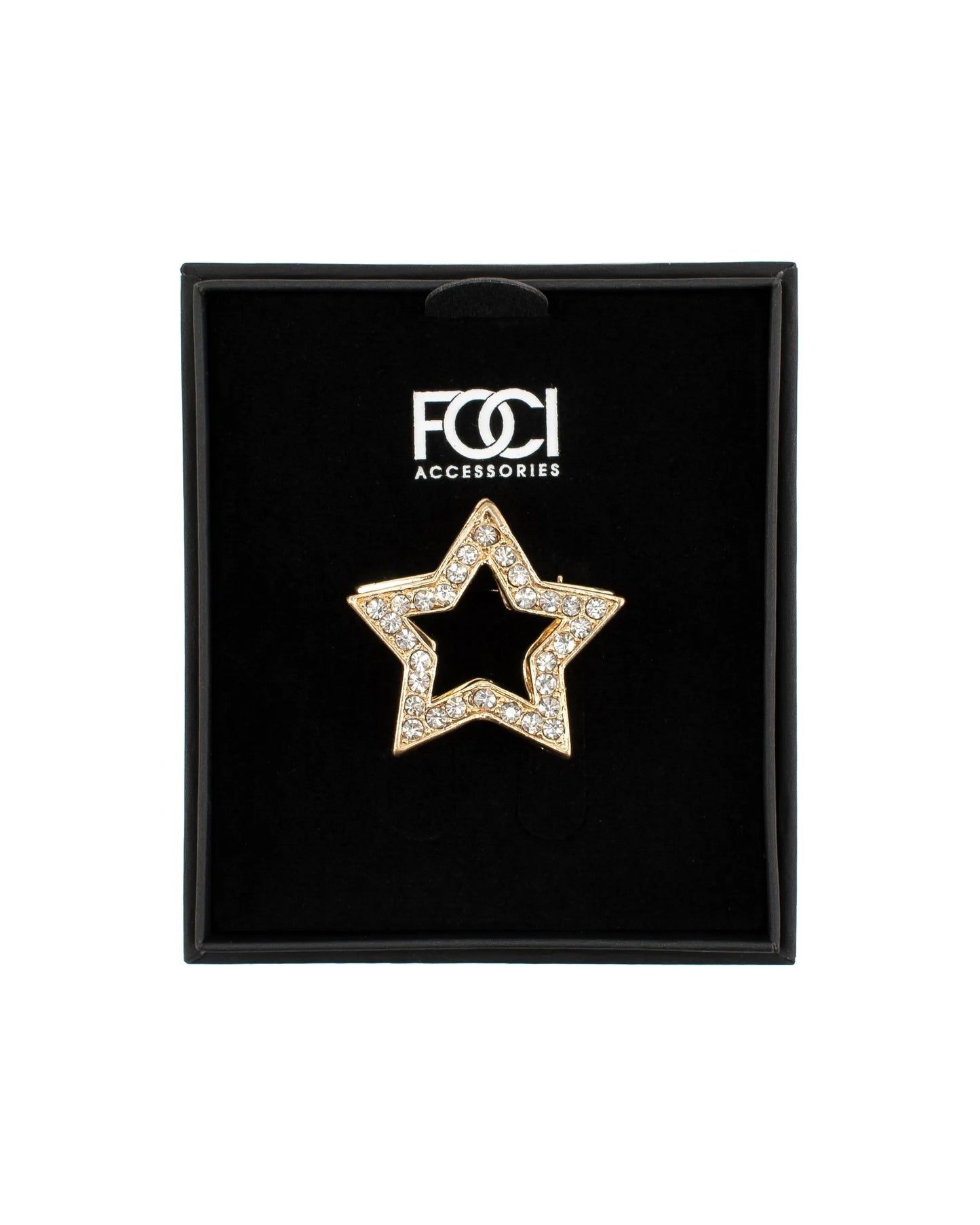Crystal Contour Star Lapel Pin