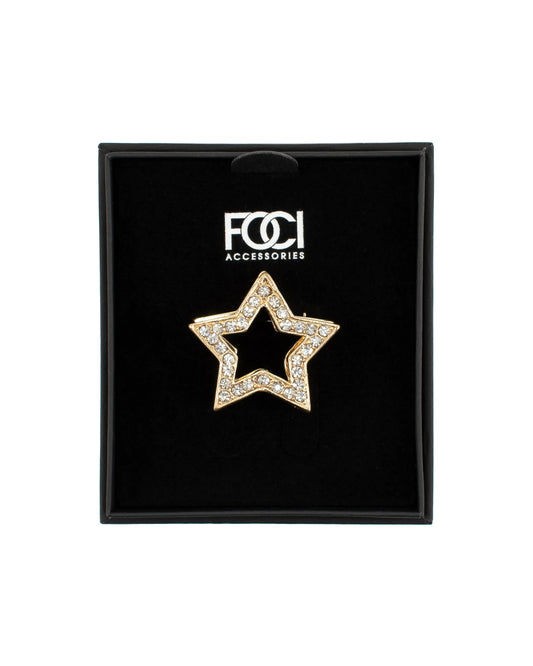 Crystal Contour Star Lapel Pin