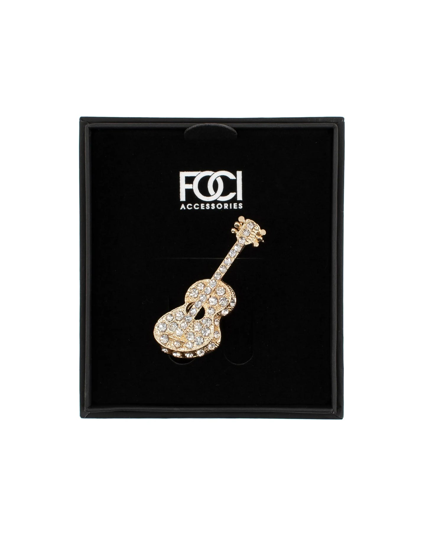 Crystal Acoustic Guitar Lapel Pin