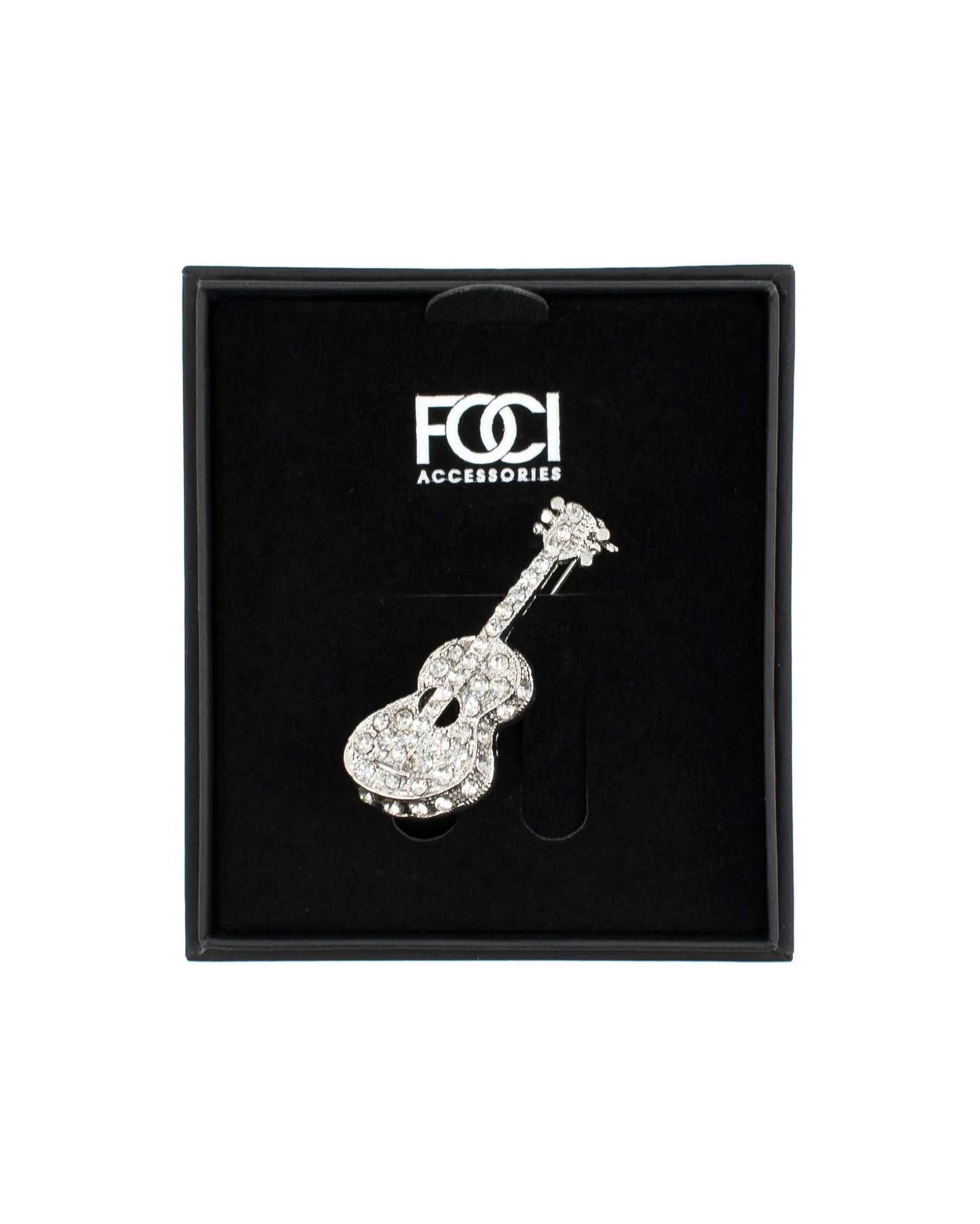 Crystal Acoustic Guitar Lapel Pin