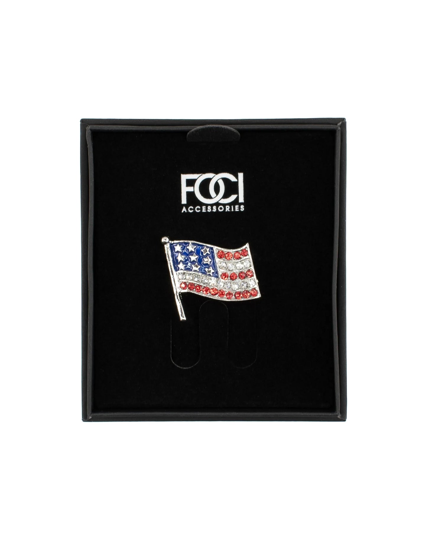 Crystal US Flag Lapel Pin