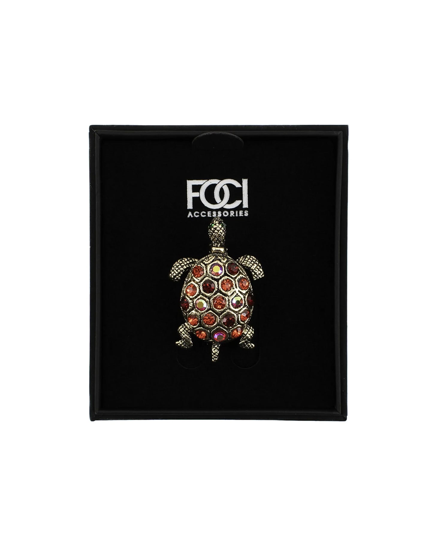 Crystal Tortoise Lapel Pin